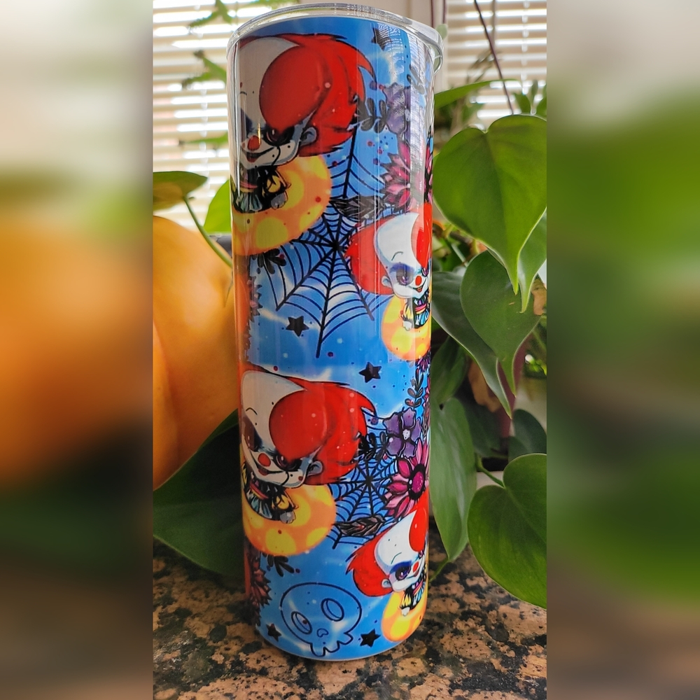 It Clown Halloween 20oz Tumbler with lid
